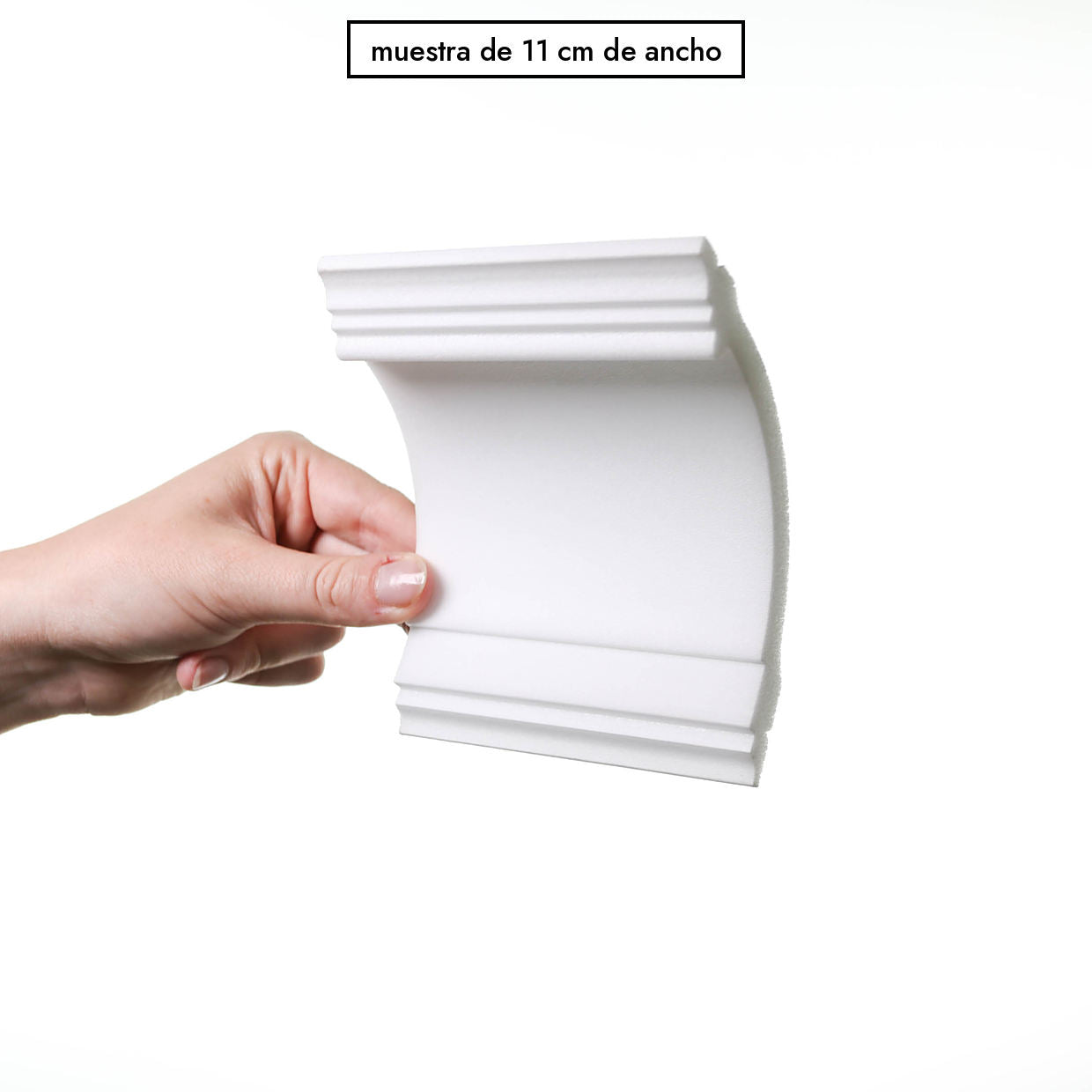 Muestra de 11 cm de ancho de la cornisa arco XL