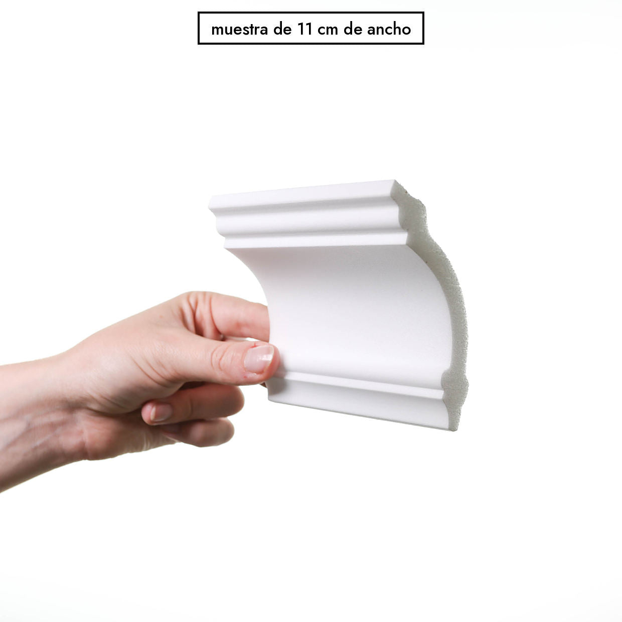 Muestra de 11 cm de ancho de la cornisa arco L