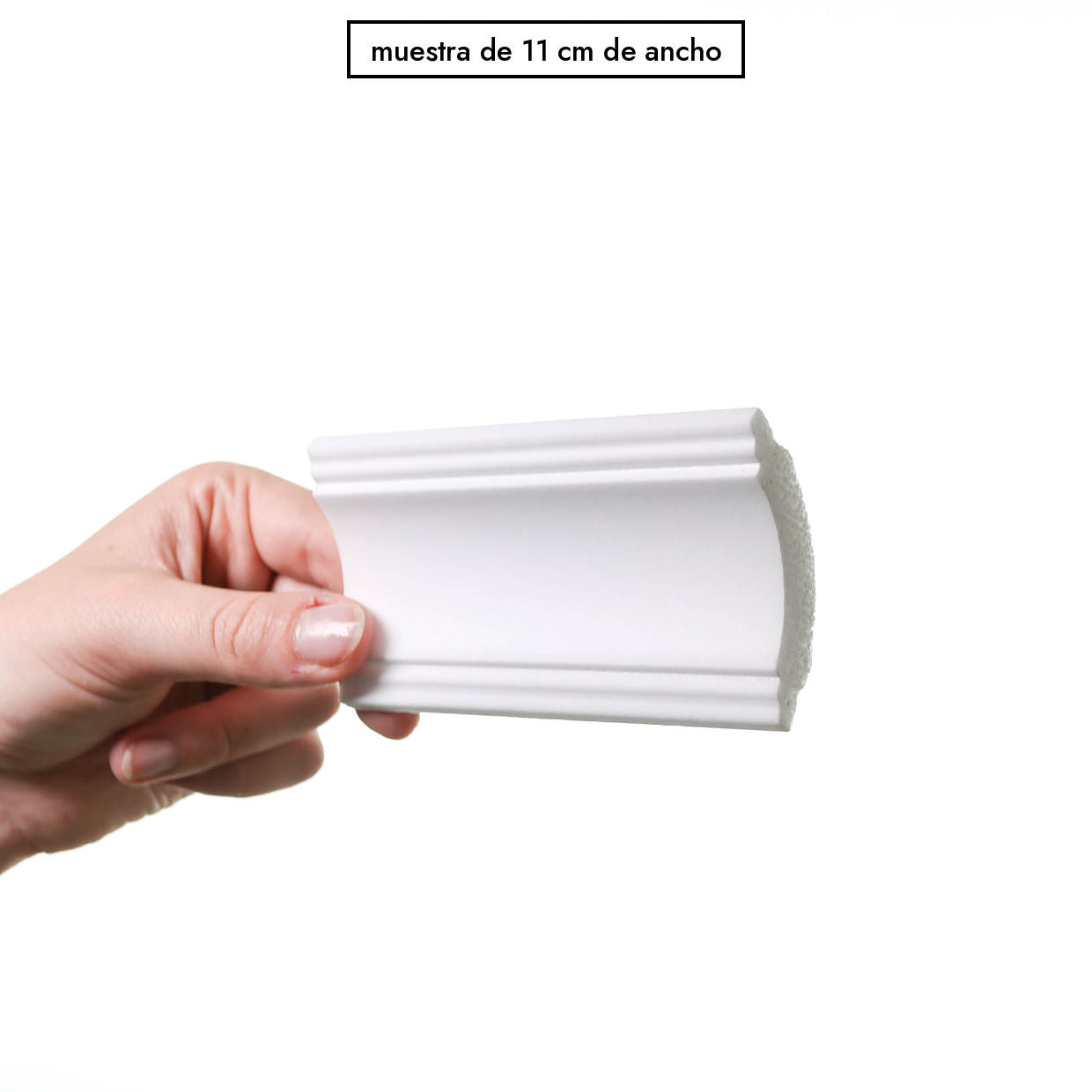 Muestra de 11 cm de ancho de la cornisa arco S