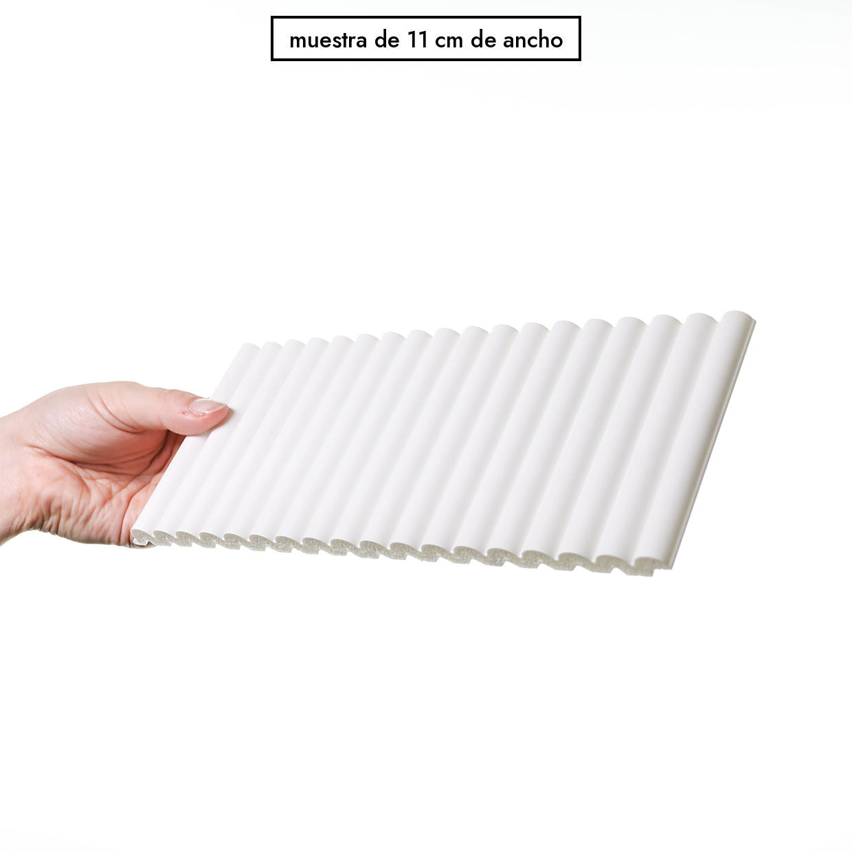 Muestra de 11 cm de ancho del panel junco