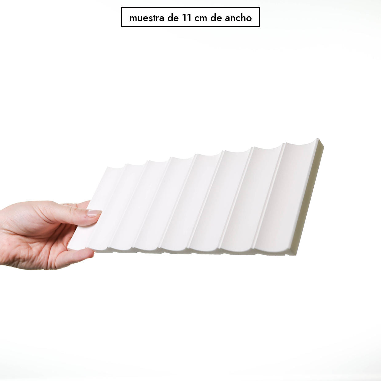 Muestra de 11 cm de ancho del panel valle