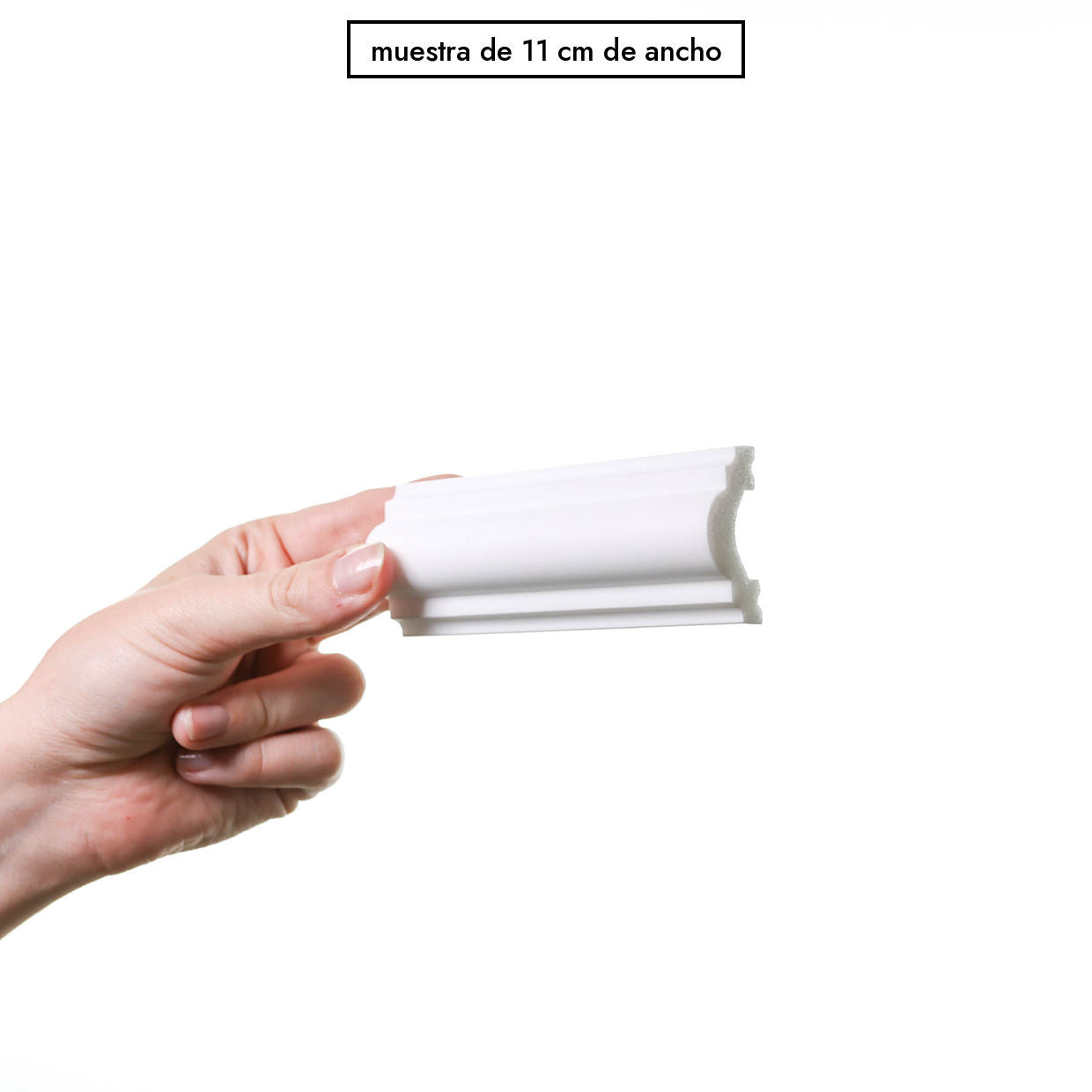 Muestra de 11 cm de ancho del perfil bucle L
