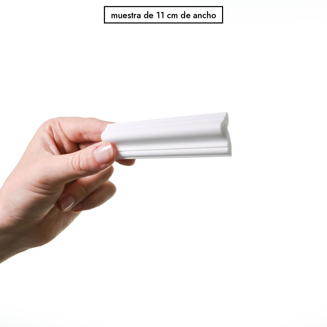 Muestra de 11 cm de ancho del perfil rizo S