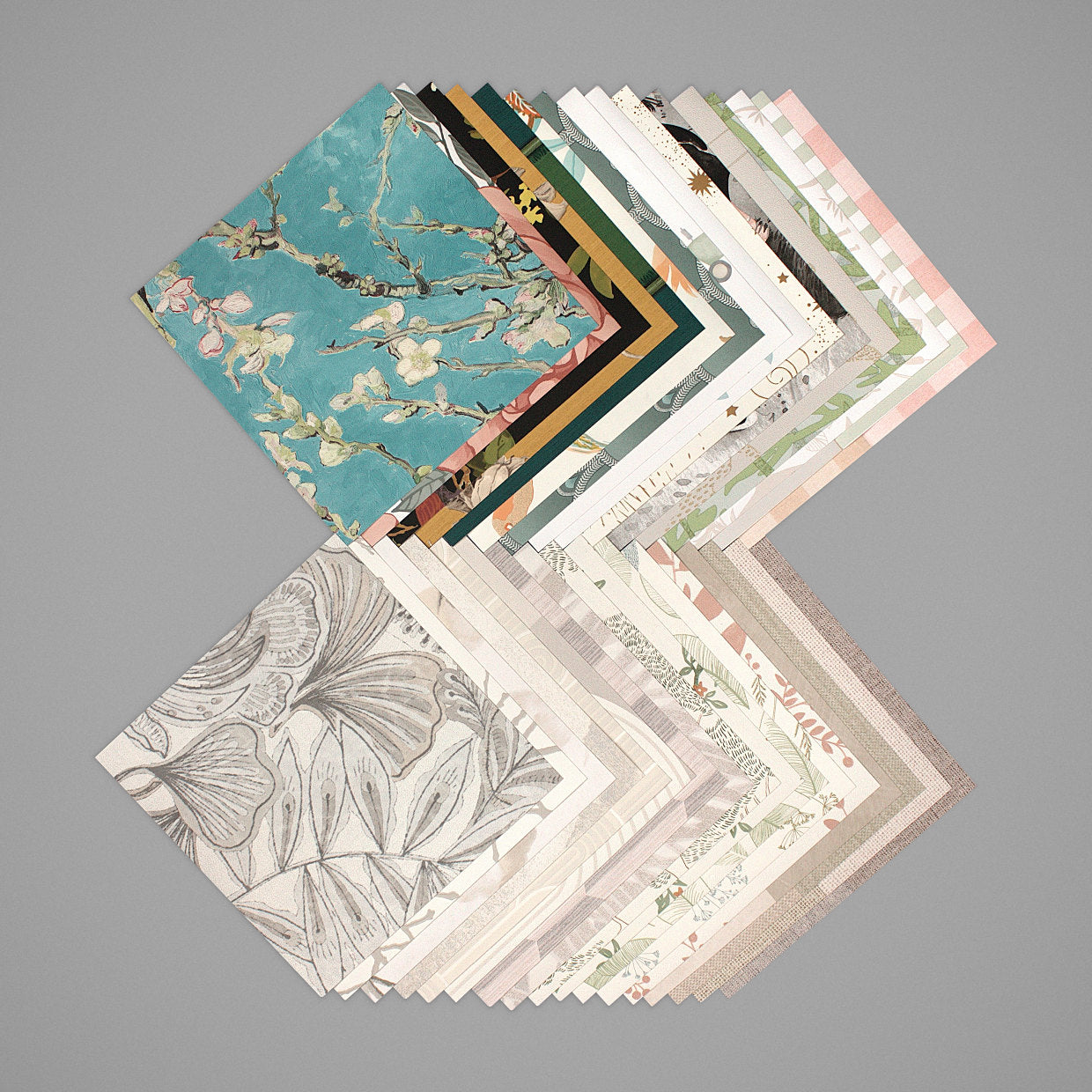 Pack Completo: 33 muestras de papel pintado Garlanda de 21 × 21 cm. Toda nuestra colección de papeles.